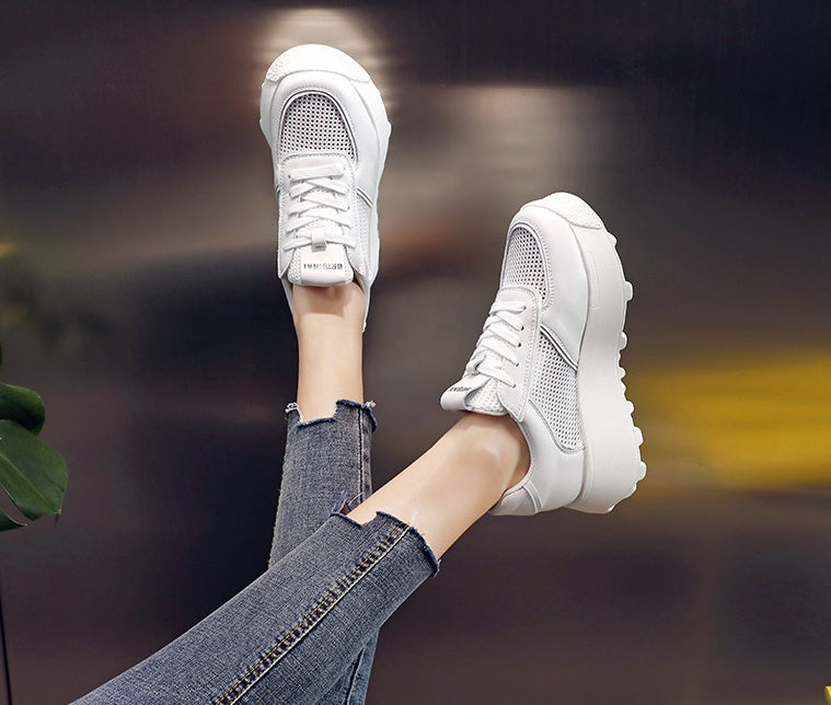 Lukong Ccasual Shoes Single Shoes Platform Shoes Low-top Breathable Women's Shoes