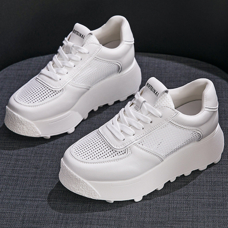 Lukong Ccasual Shoes Single Shoes Platform Shoes Low-top Breathable Women's Shoes