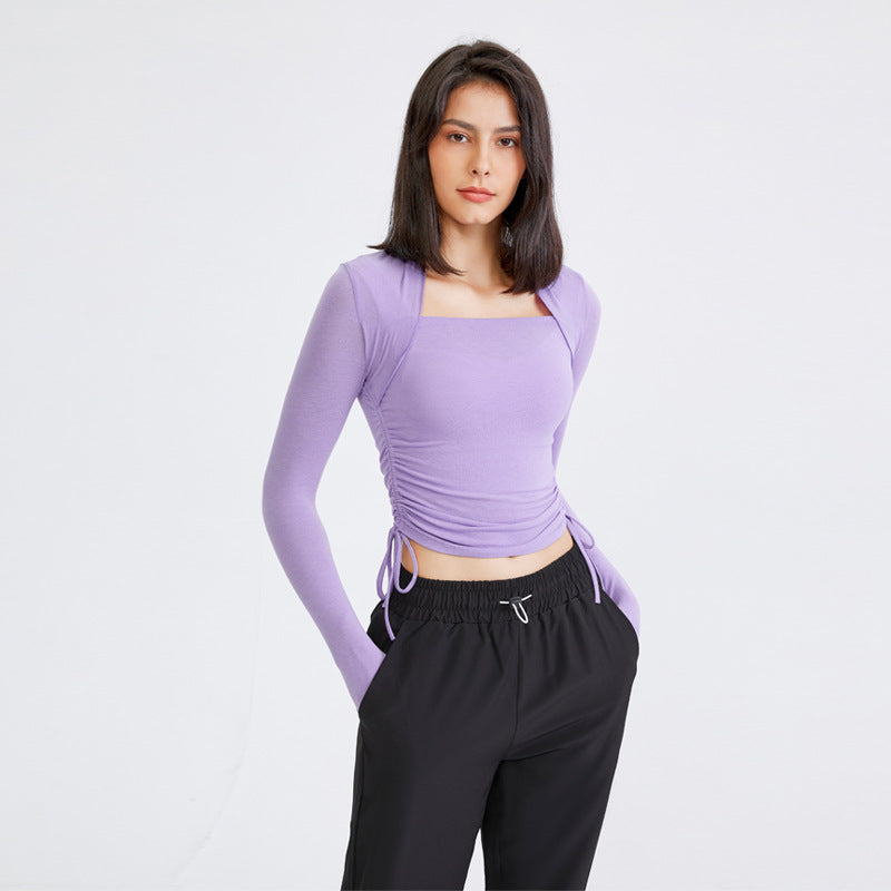 Casual Tight Workout Clothes For Women Quick-drying Exercise Top Elastic Yoga Clothes