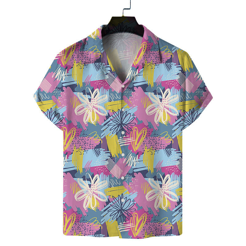 Men's Creative Digital Printing Casual Beach Shirt